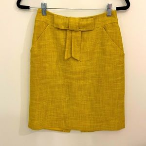 Milly Yellow Tweed Pencil Skirt size 0